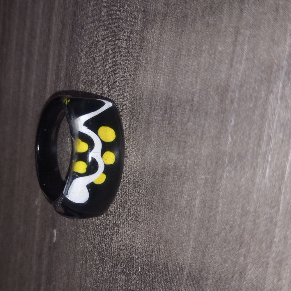 Black and Yellow Artistic Ring